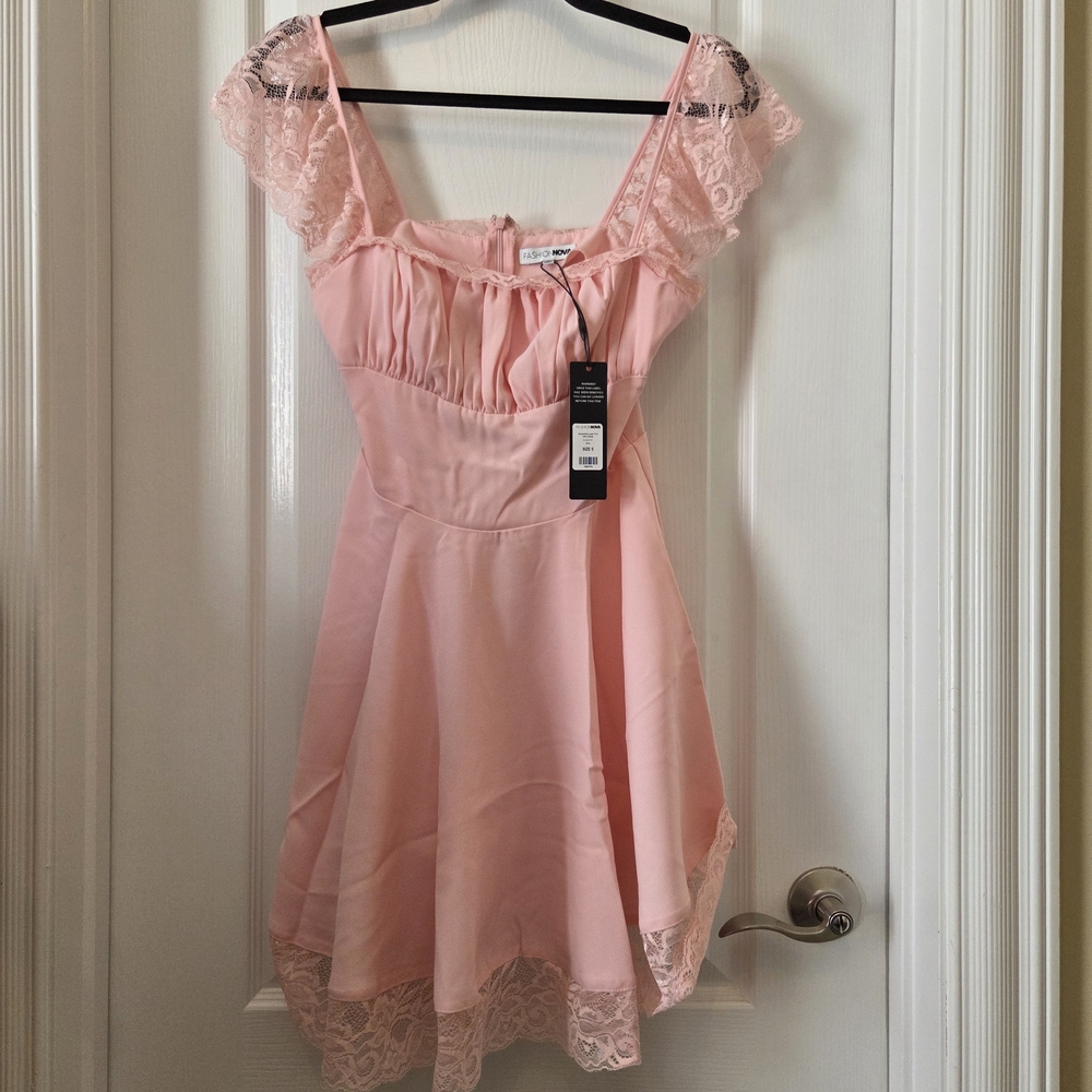 Fashion Nova Pink Lace Mini Dress - Picture 3 of 10